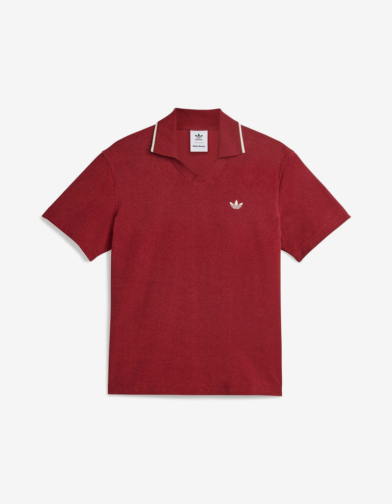 Wales Bonner Adidas Originals Collegiate Burgundy Polo Shirt JW1122