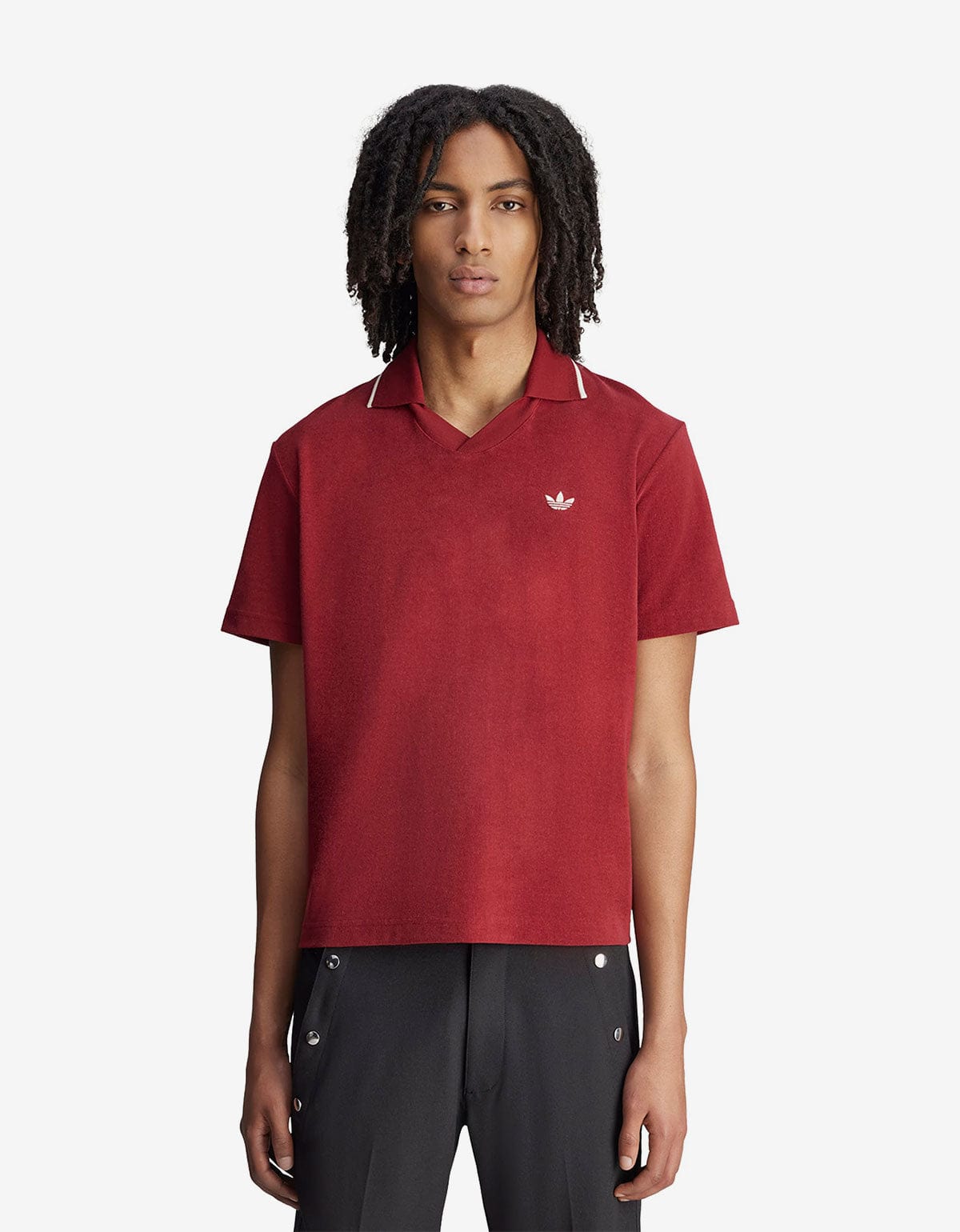 Wales Bonner Adidas Originals Collegiate Burgundy Polo Shirt JW1122