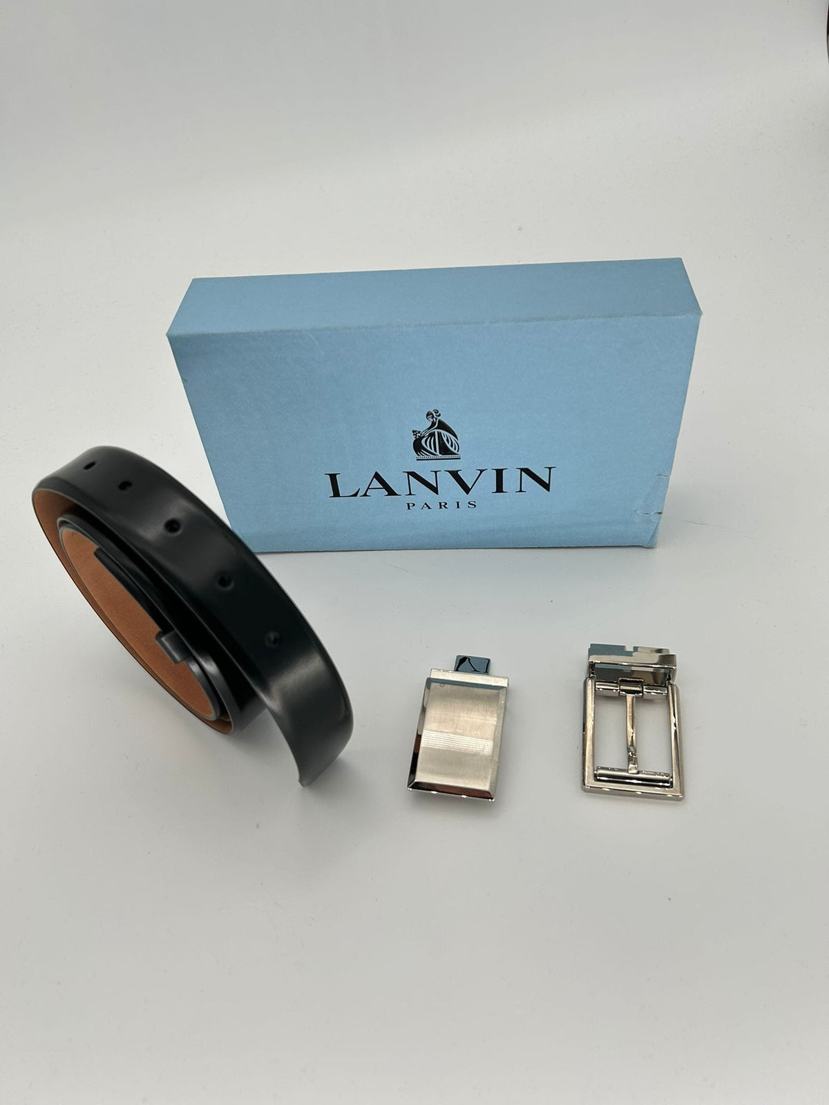 Black Leather 2 Buckle Belt