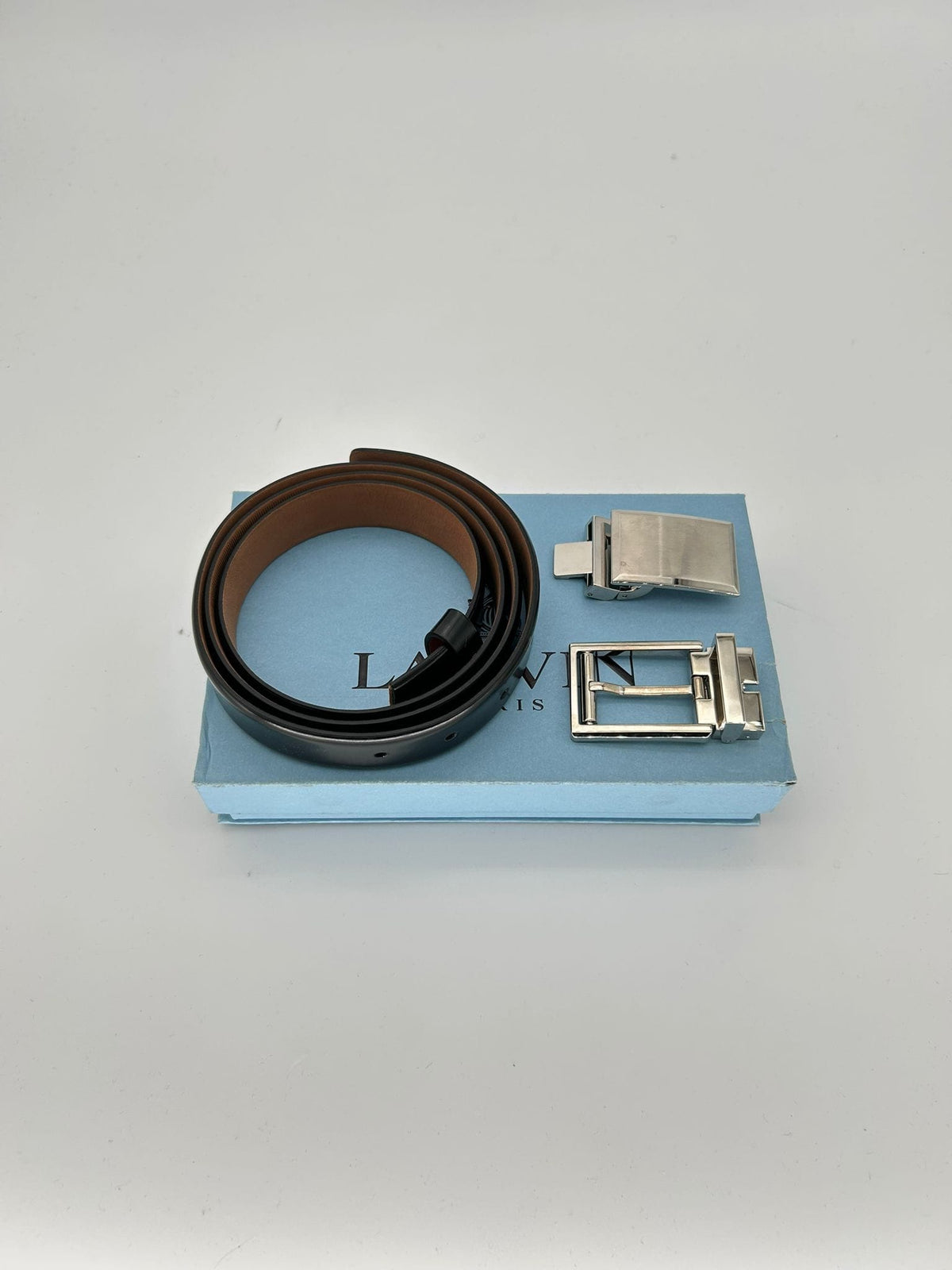 Black Leather 2 Buckle Belt