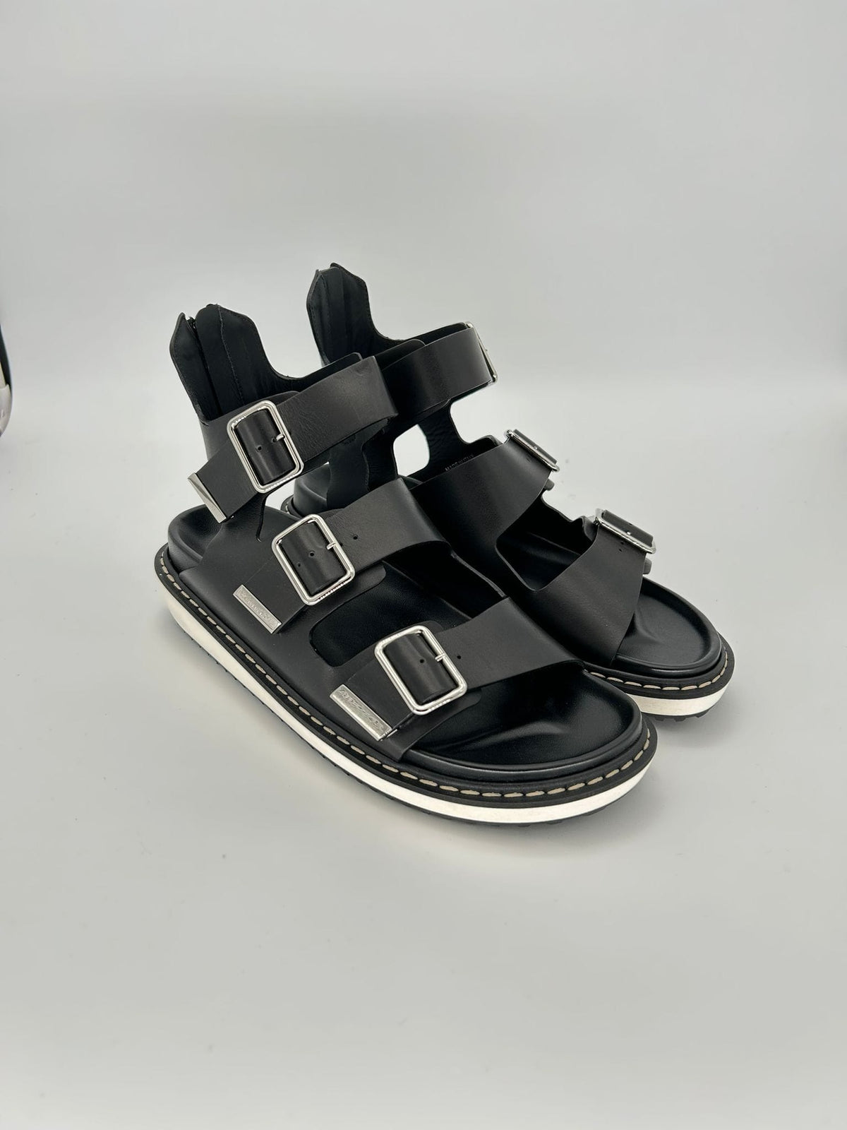Givenchy Black Leather Belted Sandals