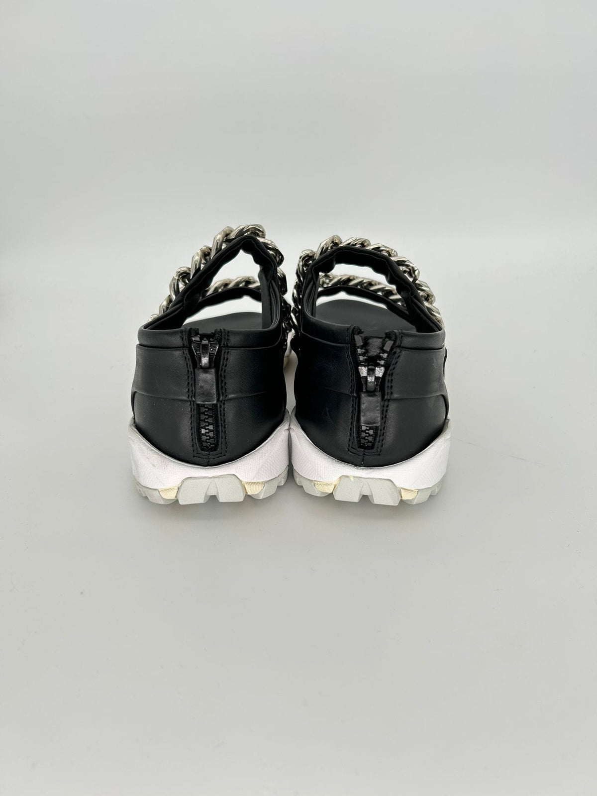 Givenchy Black Leather Chain-Embellished Sandals