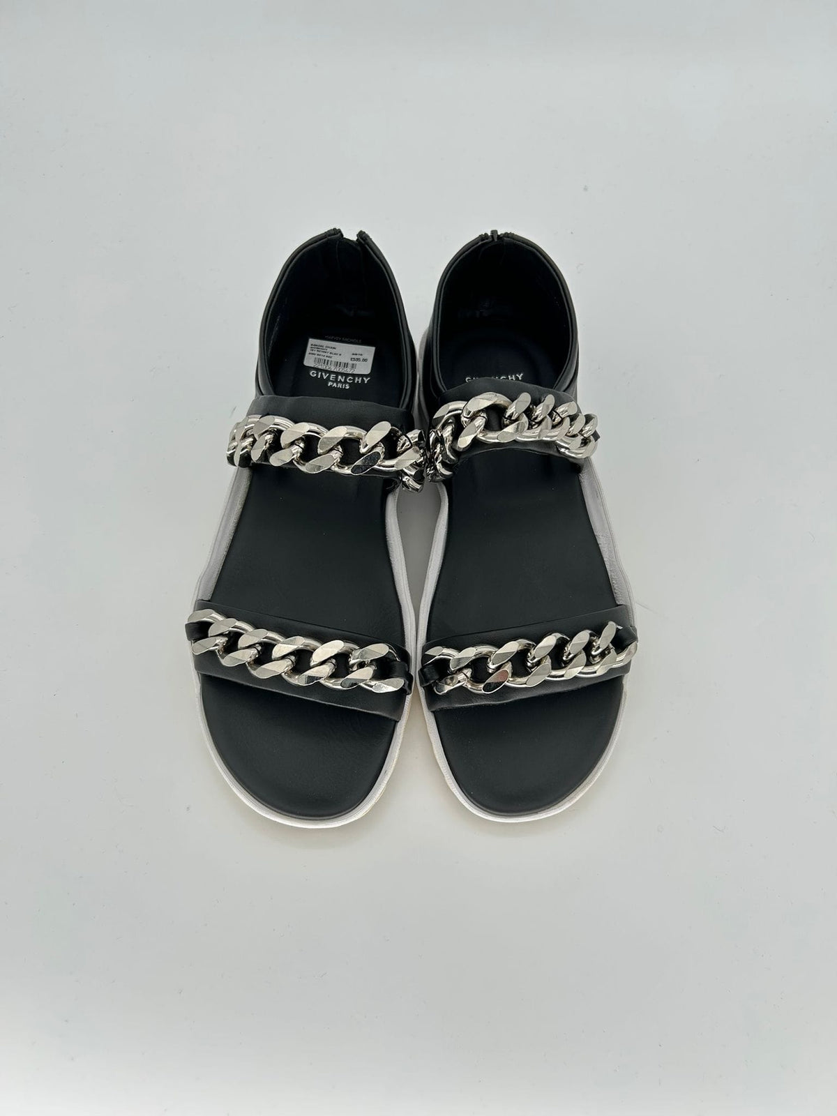 Givenchy Black Leather Chain-Embellished Sandals