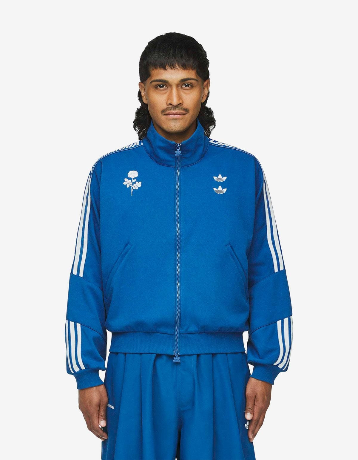 ジャケット・アウター adidas WILLY CHAVARRIA KNIT TRACKTOP Willy Chavarria x Adidas Blue Knit Track Jacket – Zoo Fashions