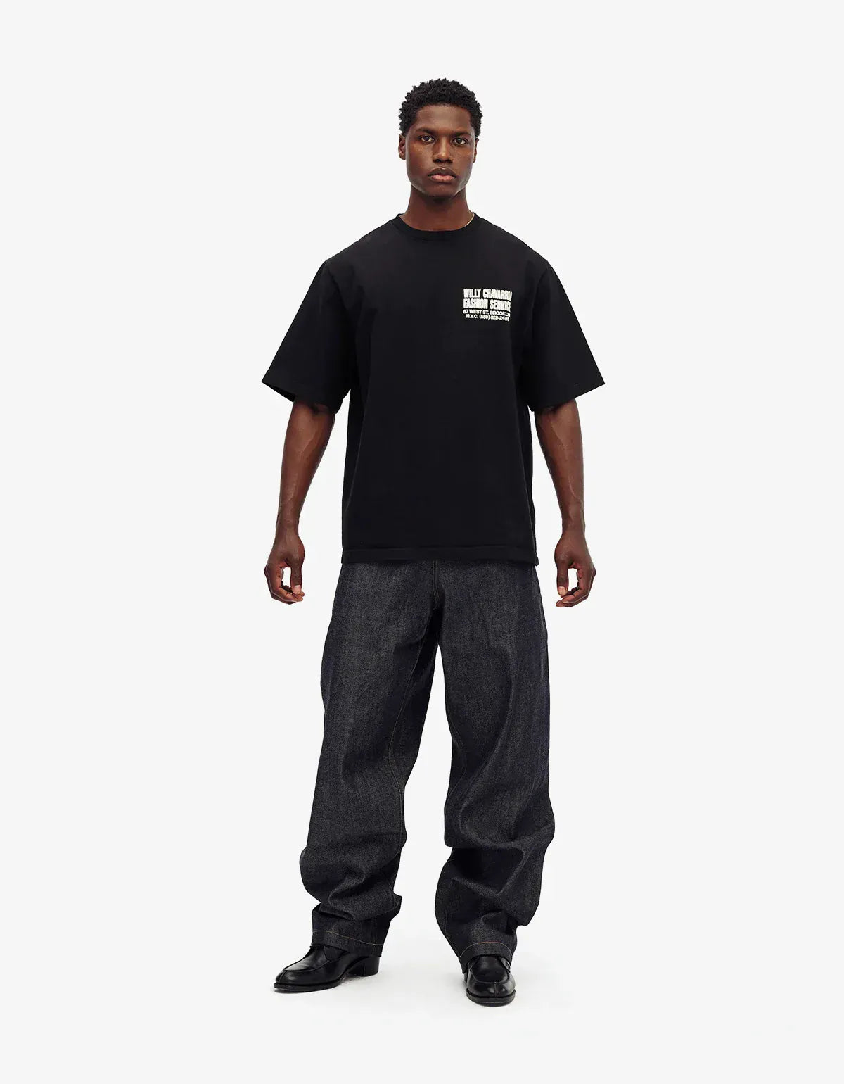 Willy Chavarria Black Fashion Services T-Shirt WCJSY0180 001