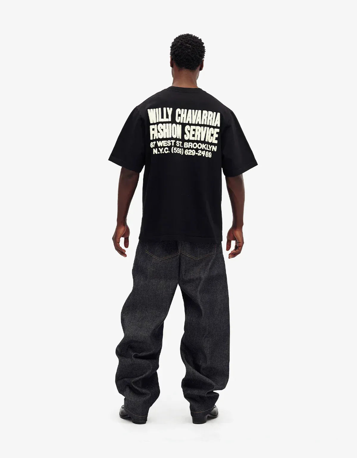 Willy Chavarria Black Fashion Services T-Shirt WCJSY0180 001