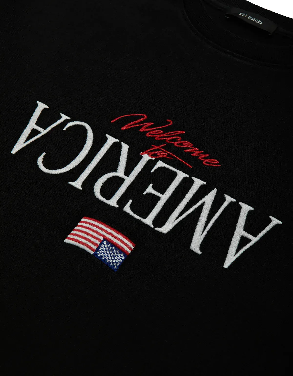 Willy Chavarria Black Welcome To America Buffalo T-Shirt WCJSY0220 001