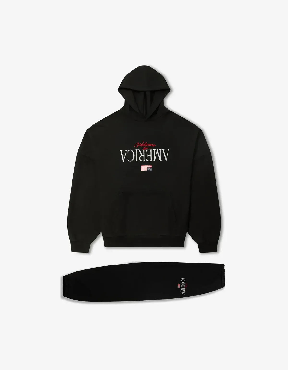 Willy Chavarria Black Welcome To America Hooligan Hoodie & Sweatpant