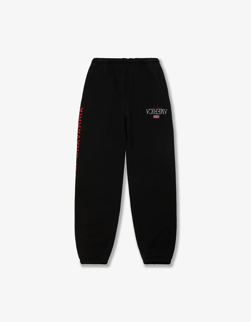 Willy Chavarria Black Welcome To America Sweatpant WCJSY0242 001
