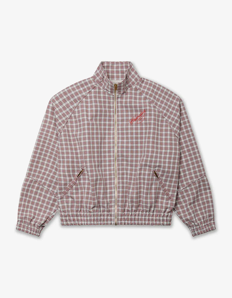 Willy Chavarria Red Picnic Plaid Ruff Rider Track Jacket WCJKT0066 080