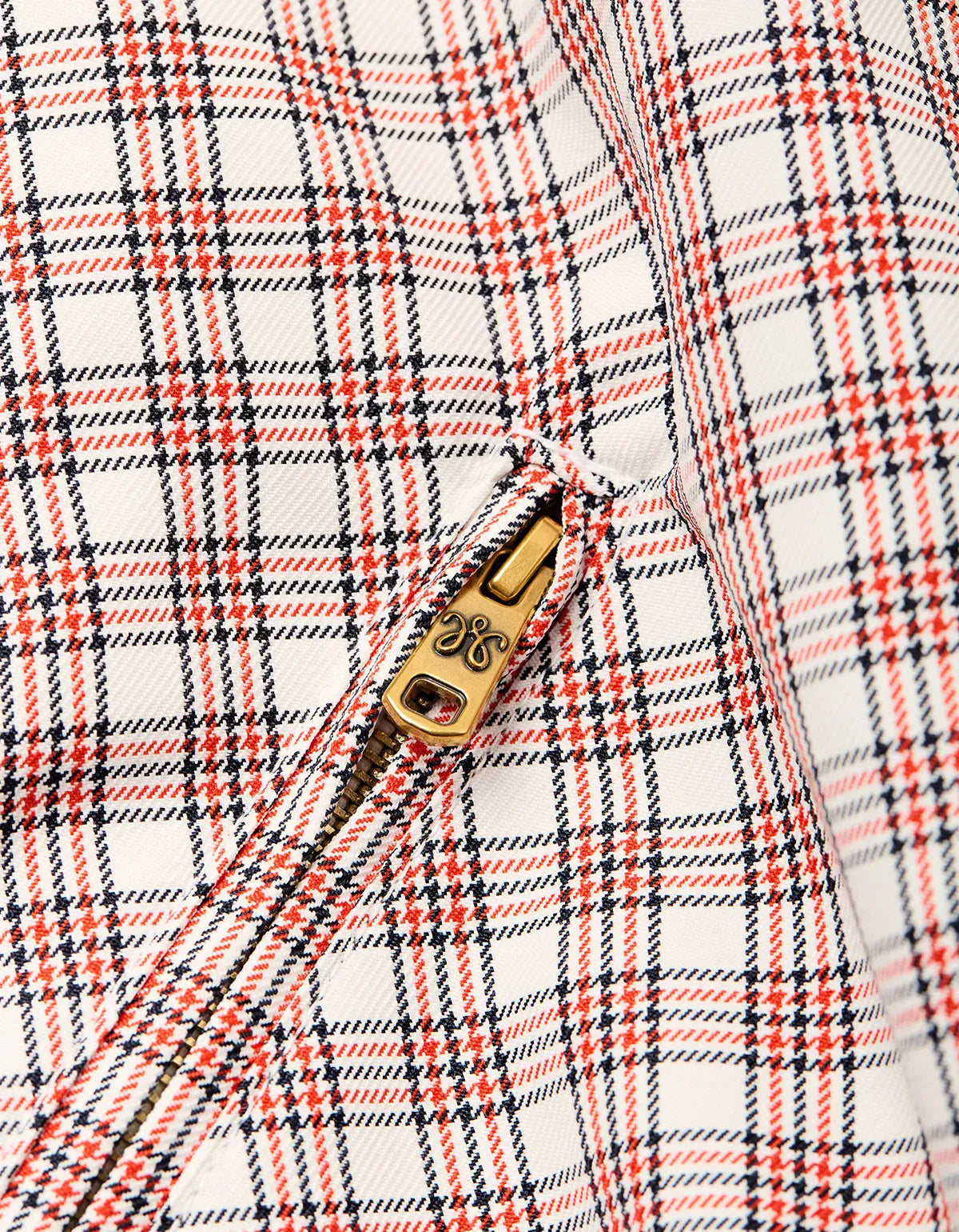 Willy Chavarria Red Picnic Plaid Ruff Rider Track Jacket WCJKT0066 080
