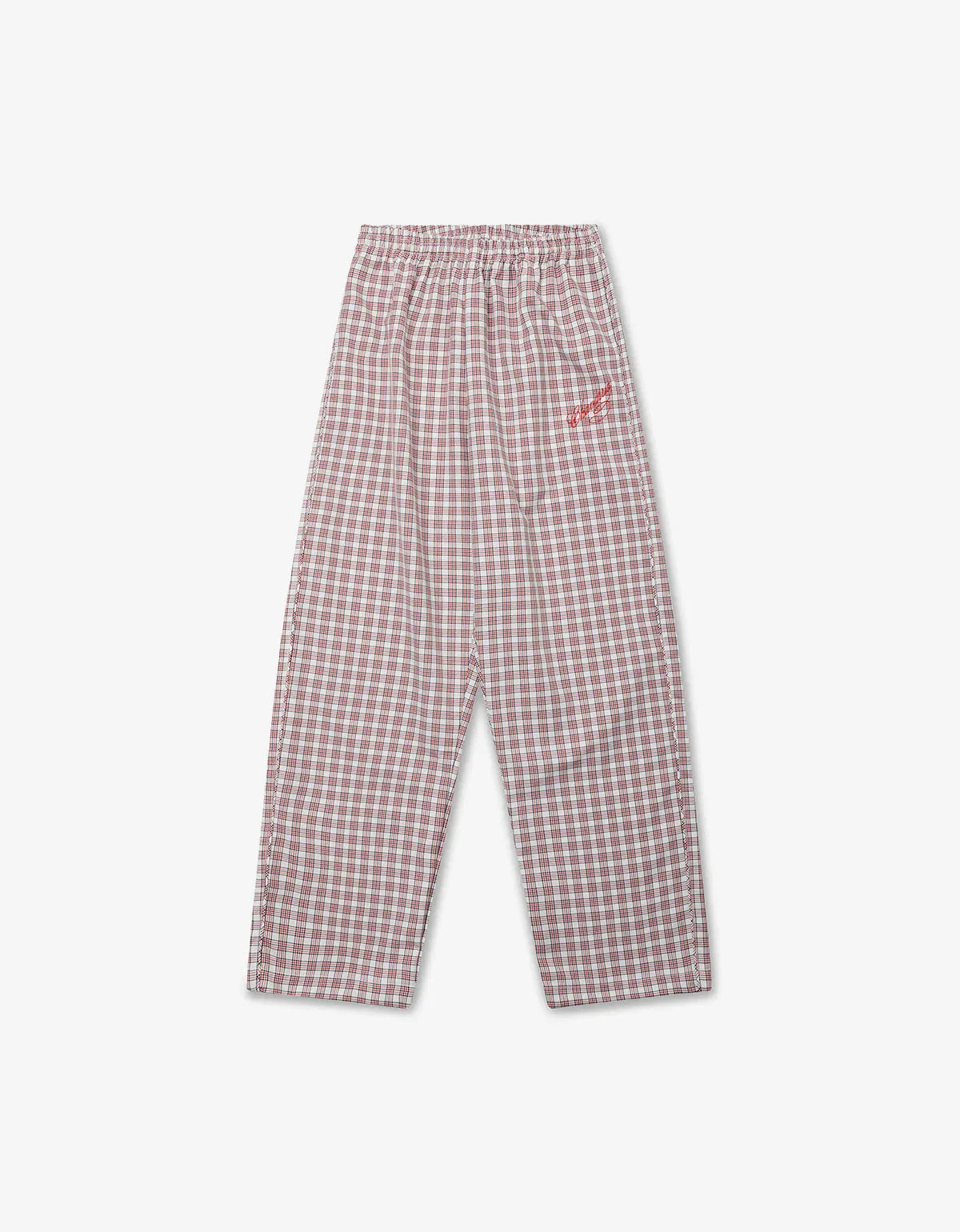 Willy Chavarria Red Picnic Plaid Ruff Rider Track Pant WCBTM0081 080