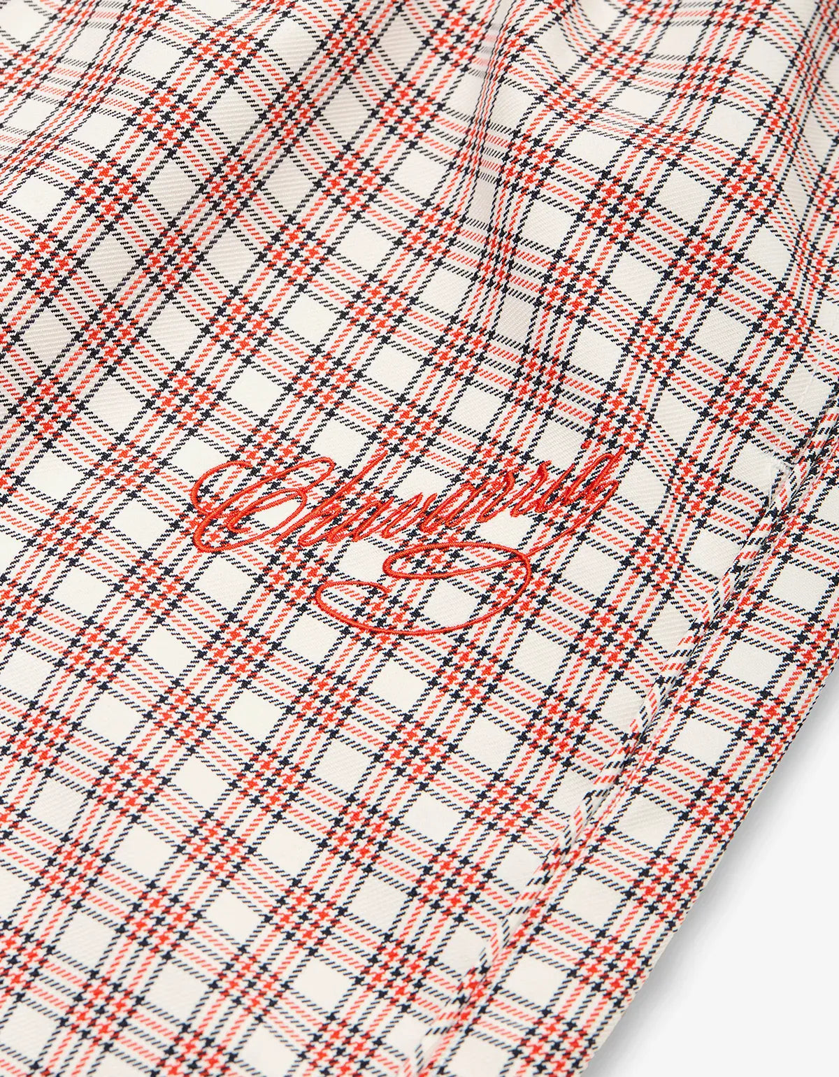 Willy Chavarria Red Picnic Plaid Ruff Rider Track Pant WCBTM0081 080