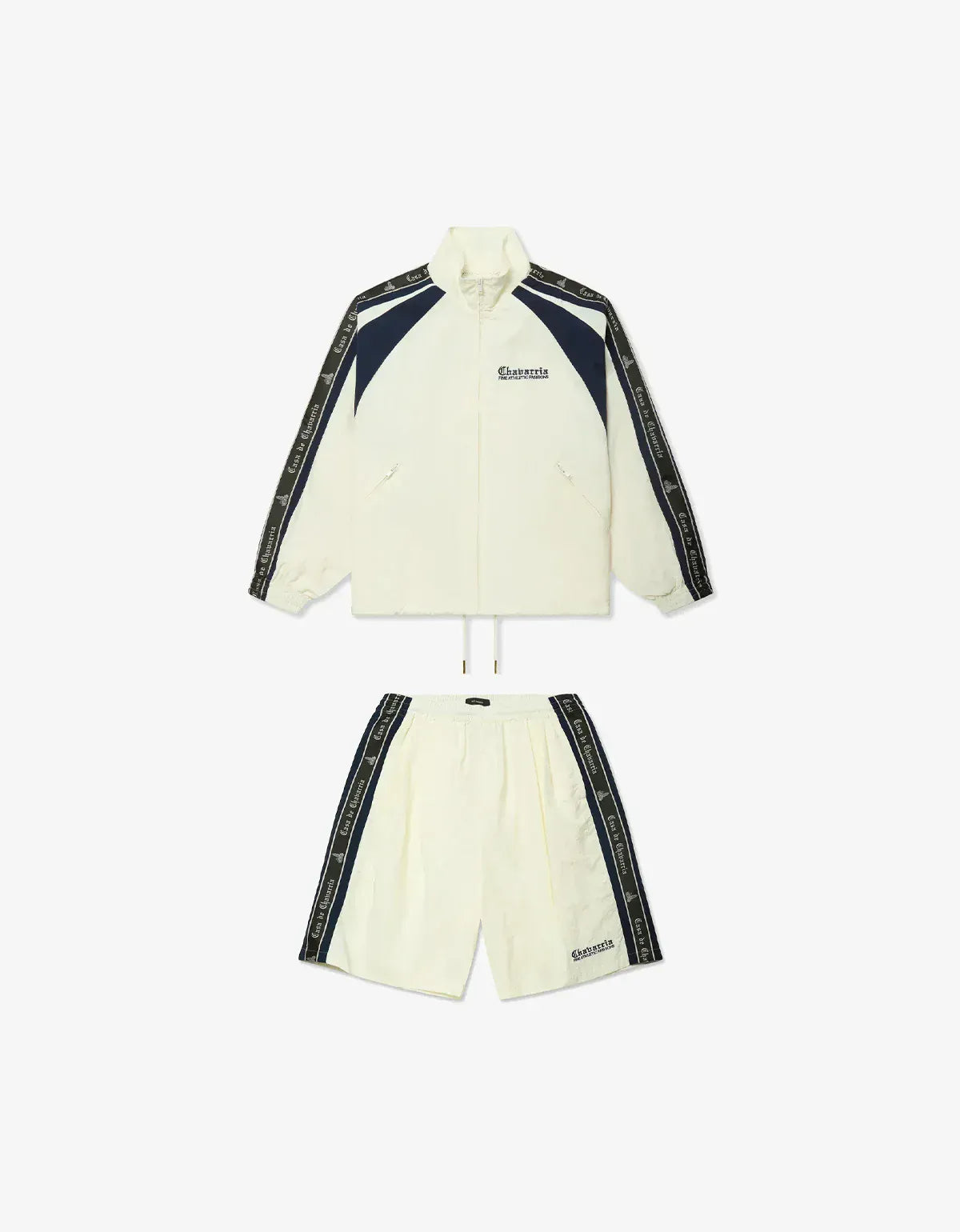 Willy Chavarria White Casa De Chavarria Tape Jacket & Orale Track Short