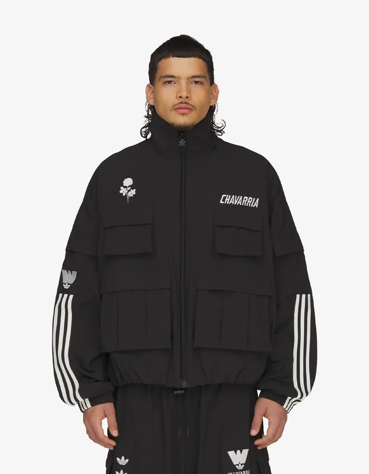 Willy Chavarria x Adidas Black Cargo Track Top – mens designer Willy Chavarria x Adidas Black Cargo Track Top – mens designer