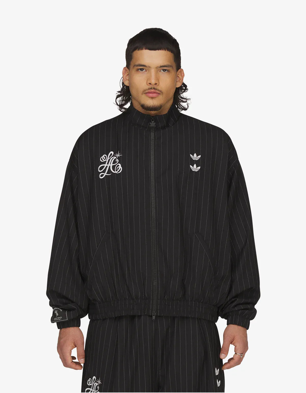 Willy Chavarria x Adidas Black Pinstripe Track Jacket KR8696