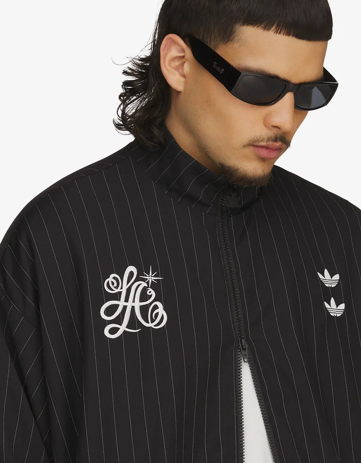 Willy Chavarria x Adidas Black Pinstripe Track Jacket KR8696