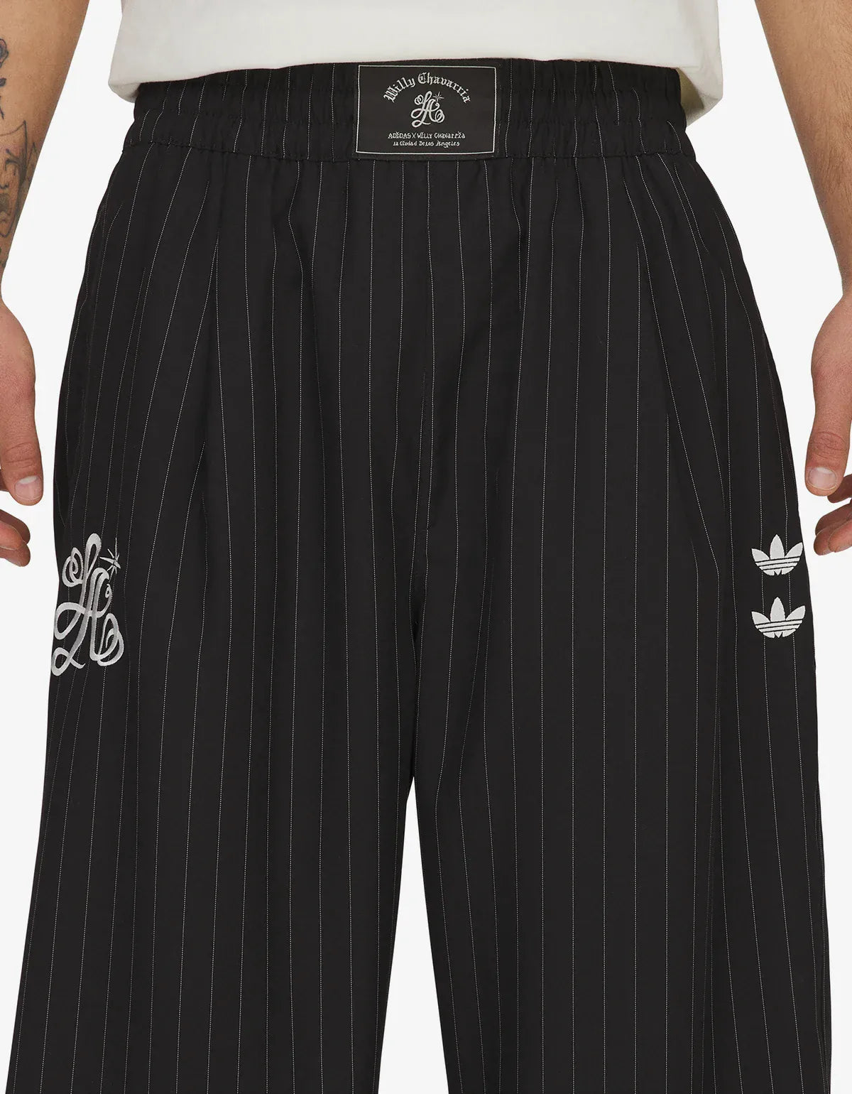 Willy Chavarria x Adidas Black Pinstripe Track Pant KR8688