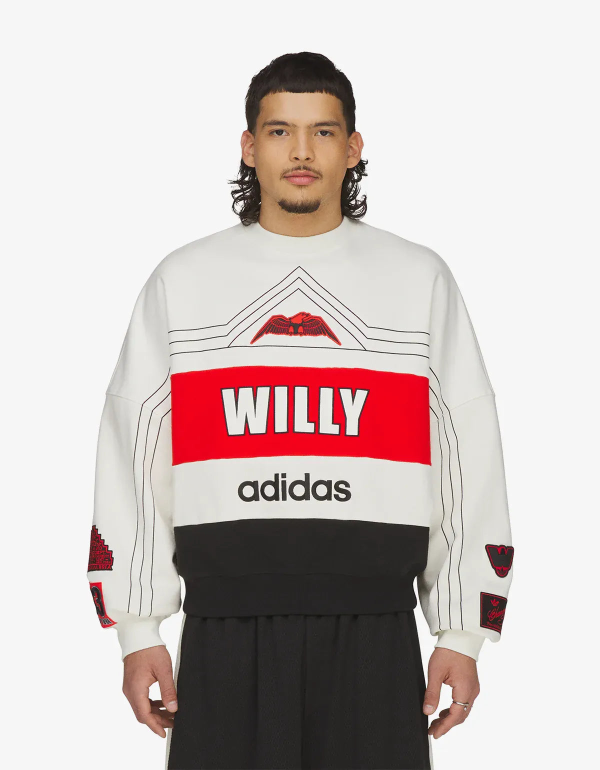 Willy Chavarria x Adidas White NY Sweatshirt – Zoo Fashions Willy Chavarria x Adidas White NY Sweatshirt – Zoo Fashions