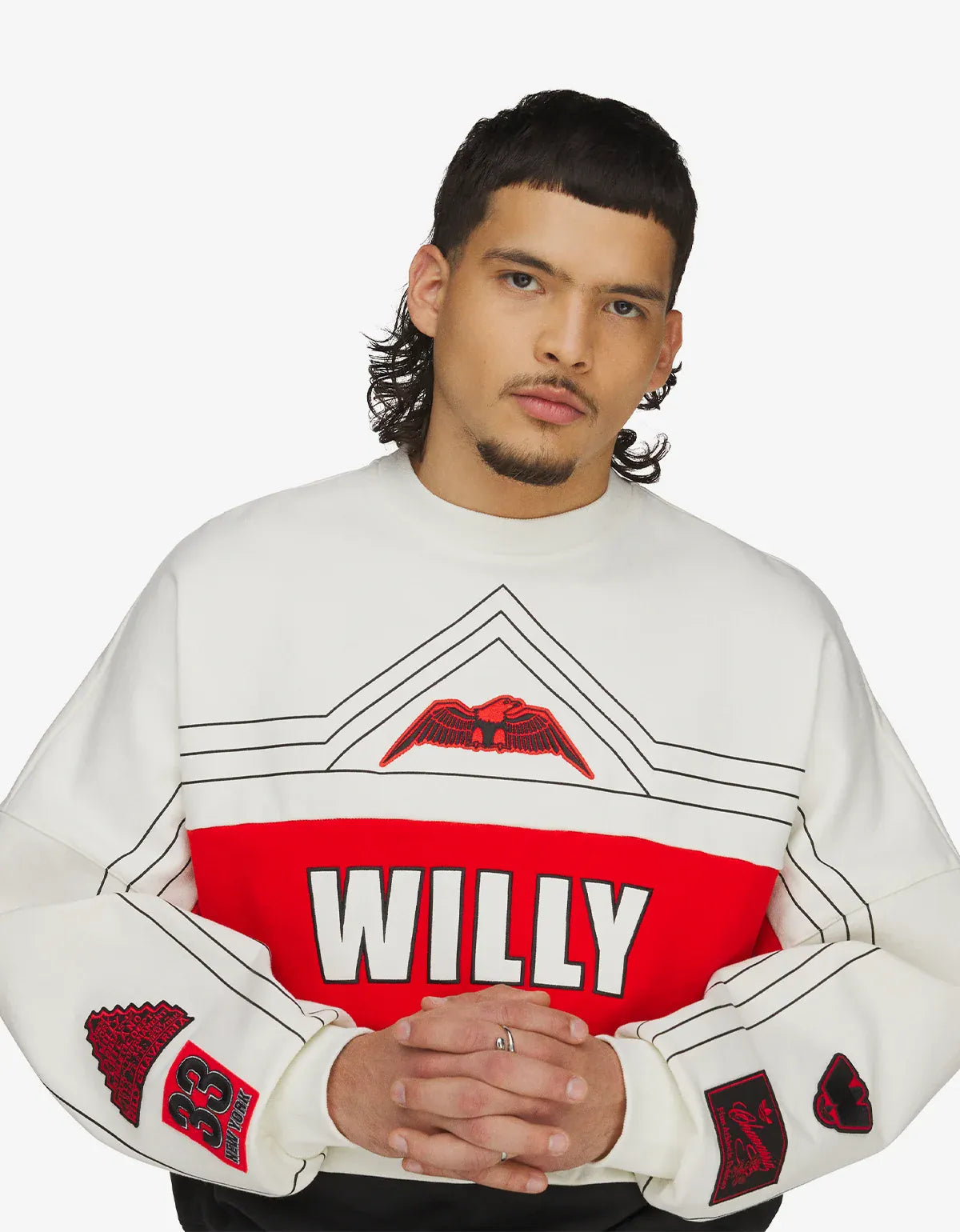 Willy Chavarria x Adidas White NY Sweatshirt KS6444