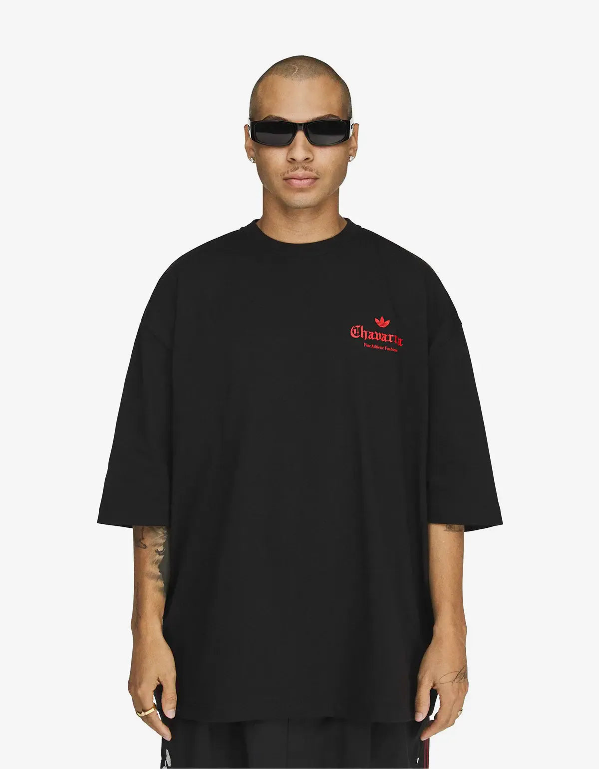 Willy Chavarria x Adidas Black Chavarria Dark Rose T-Shirt – mens Willy Chavarria x Adidas Black Chavarria Dark Rose T-Shirt – mens