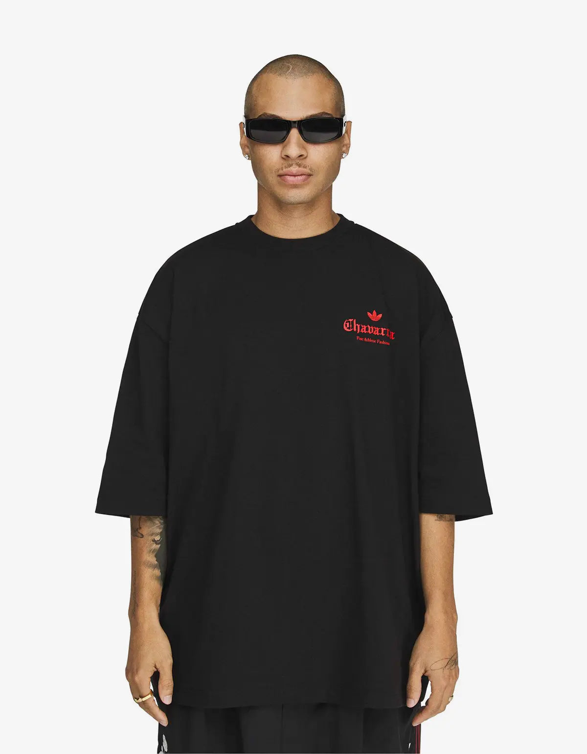 Willy Chavarria x Adidas Black Chavarria Dark Rose T-Shirt KZ3115