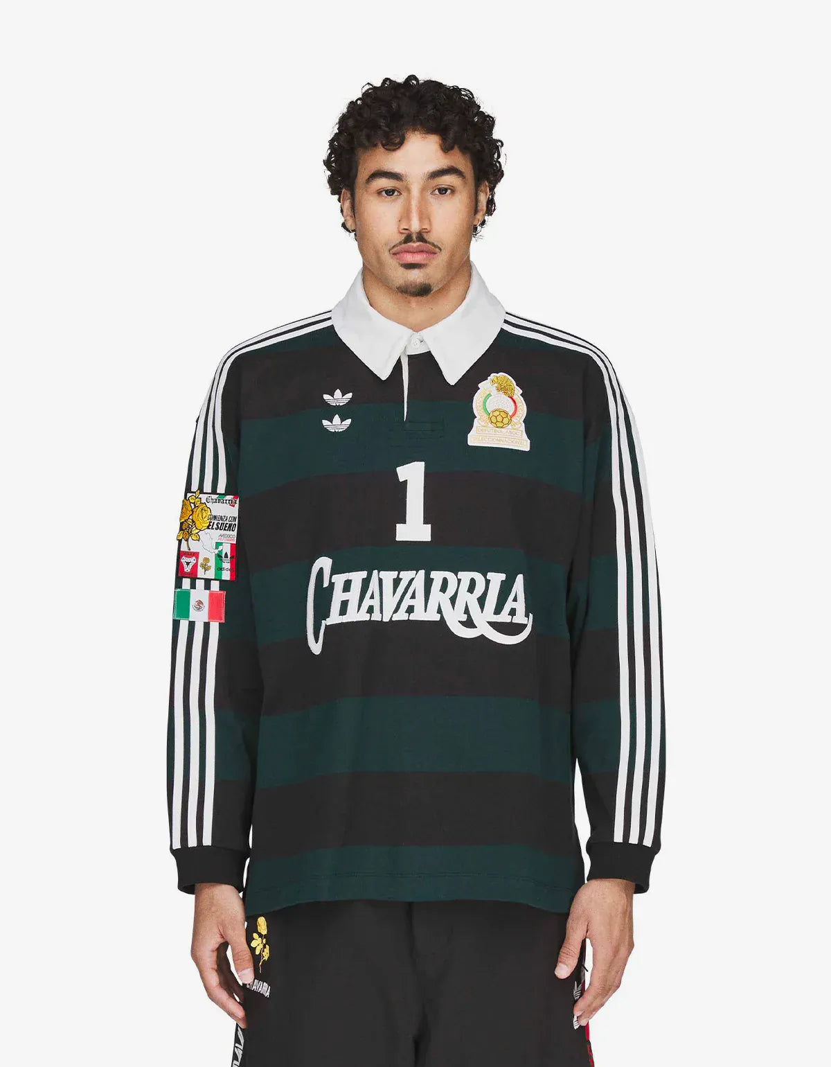 Willy Chavarria x Adidas Black LS Rugby Shirt KV1977