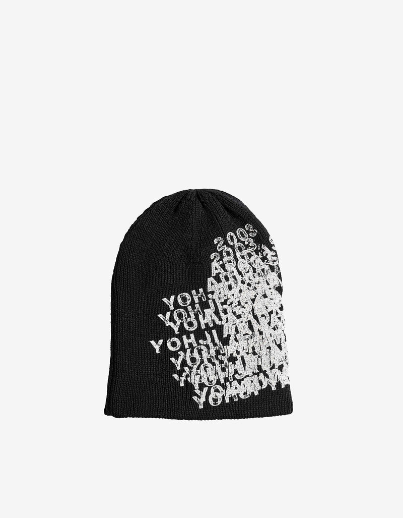 Y-3 Black Graphic Beanie Hat KD0181