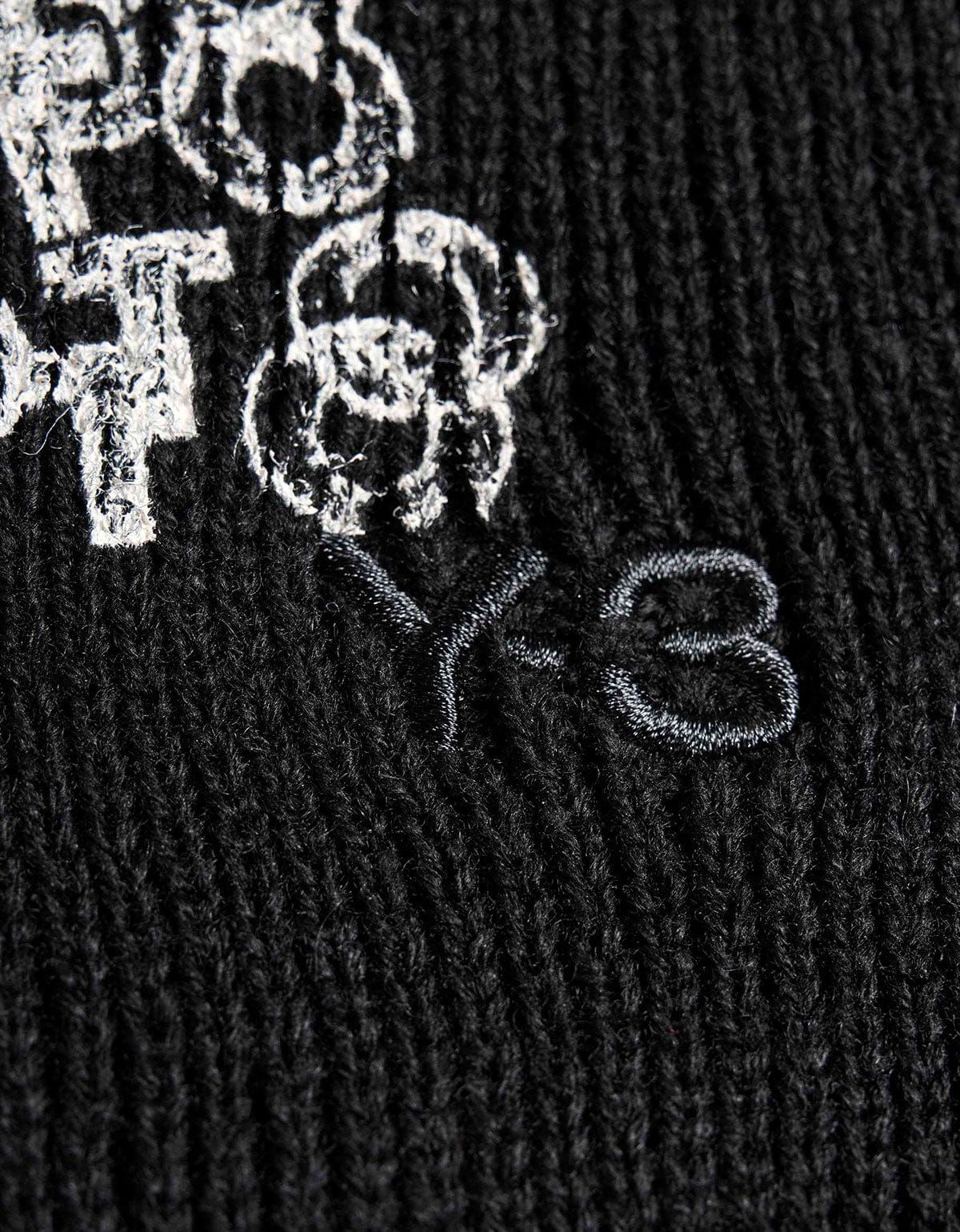 Y-3 Black Graphic Beanie Hat KD0181