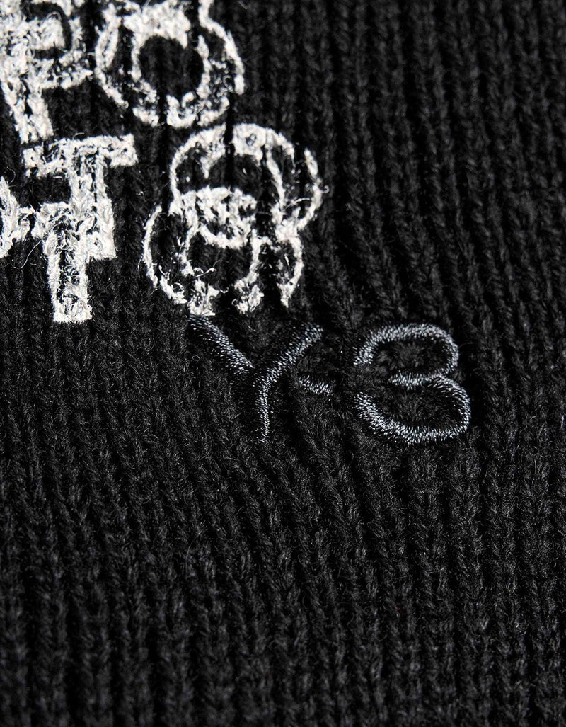 Y-3 Black Graphic Beanie Hat KD0181