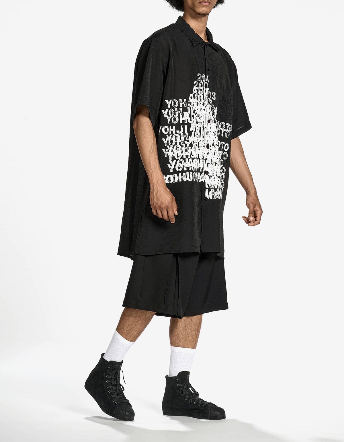 Y-3 Black Graphic Long Shirt KR0169 