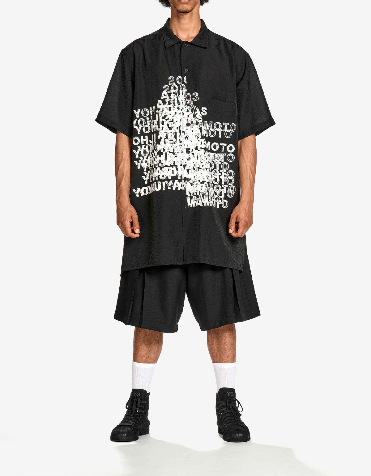 Y-3 Black Graphic Long Shirt KR0169 