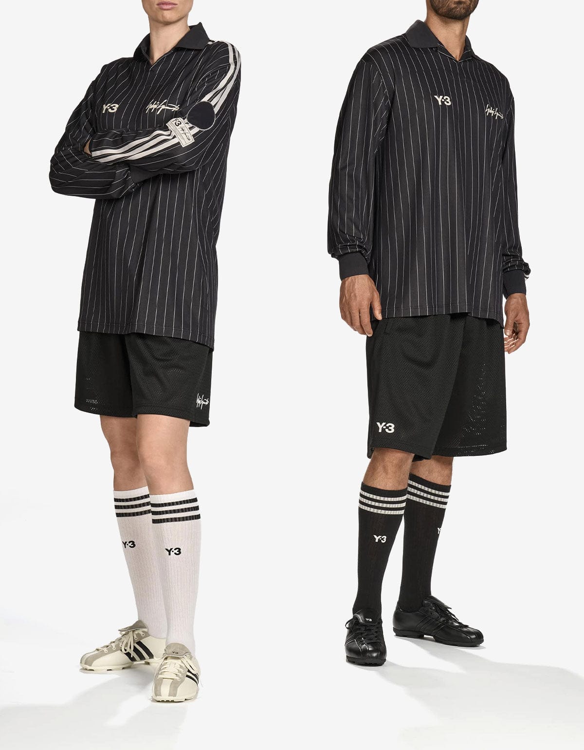 Y-3 Black Elite 5 ZZ Long Sleeve Football T-Shirt – mens designer
