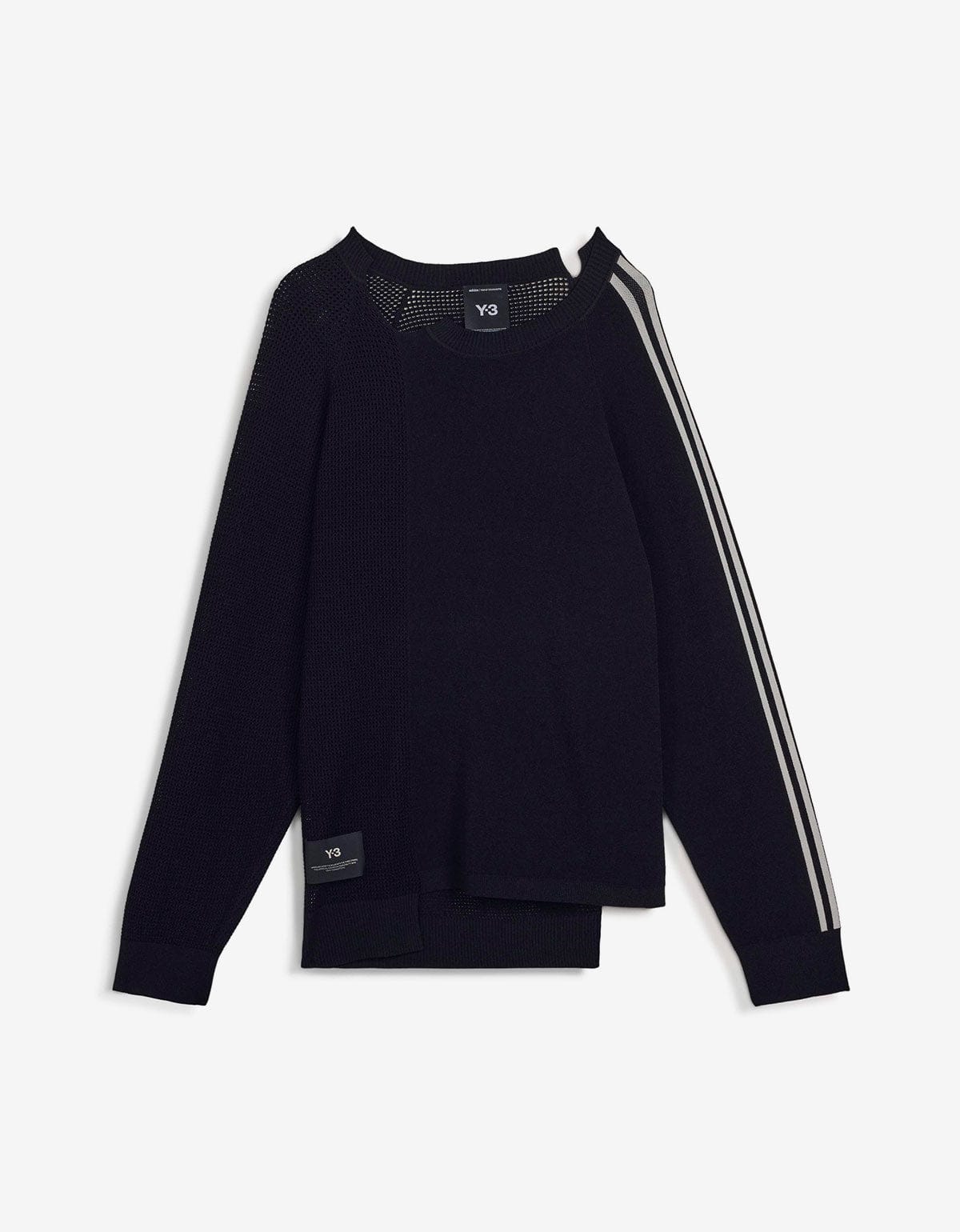 Y-3 Black Logo Knit Sweater – mens designer fashion London – Zoo