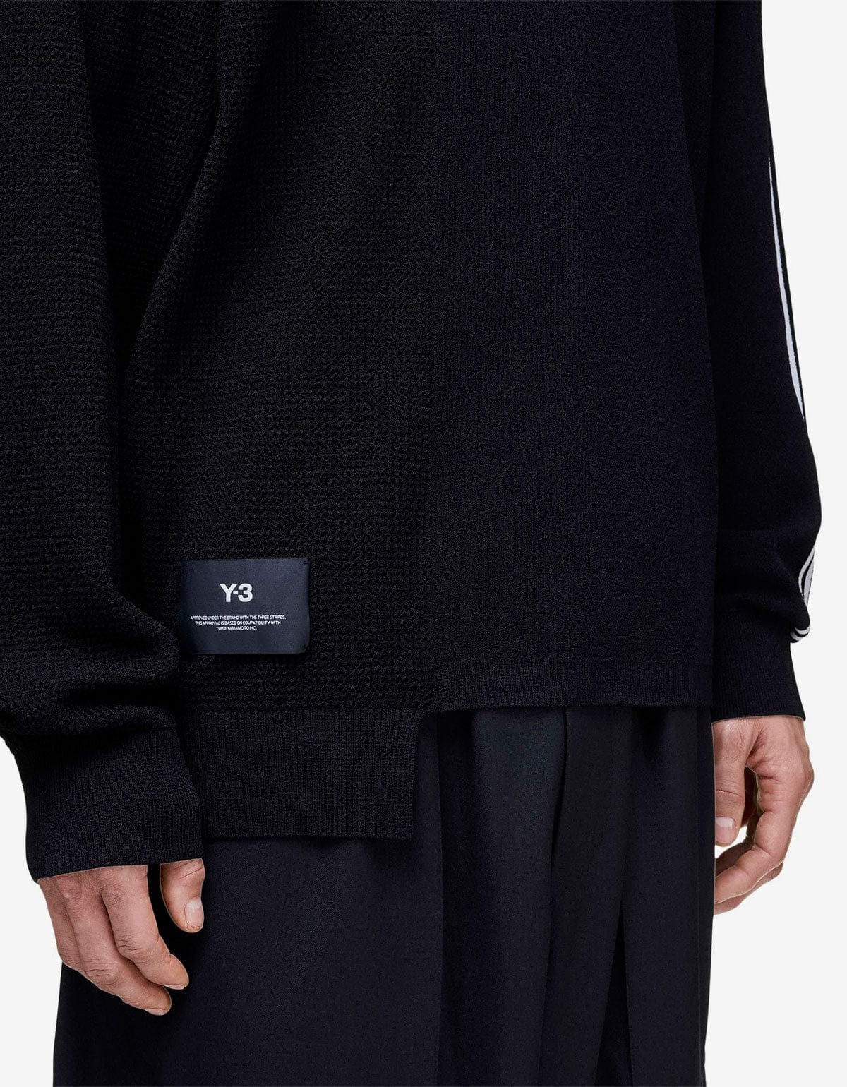 Y-3 Black Logo Knit Sweater – mens designer fashion London – Zoo