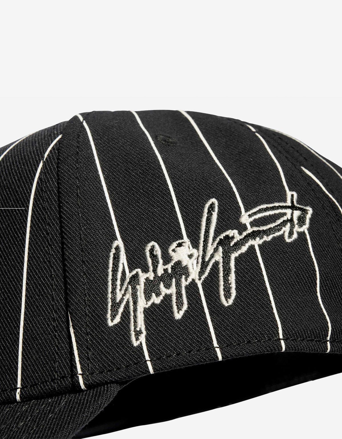 Y-3 Black Pinstripe Cap – mens designer fashion London – Zoo Fashions