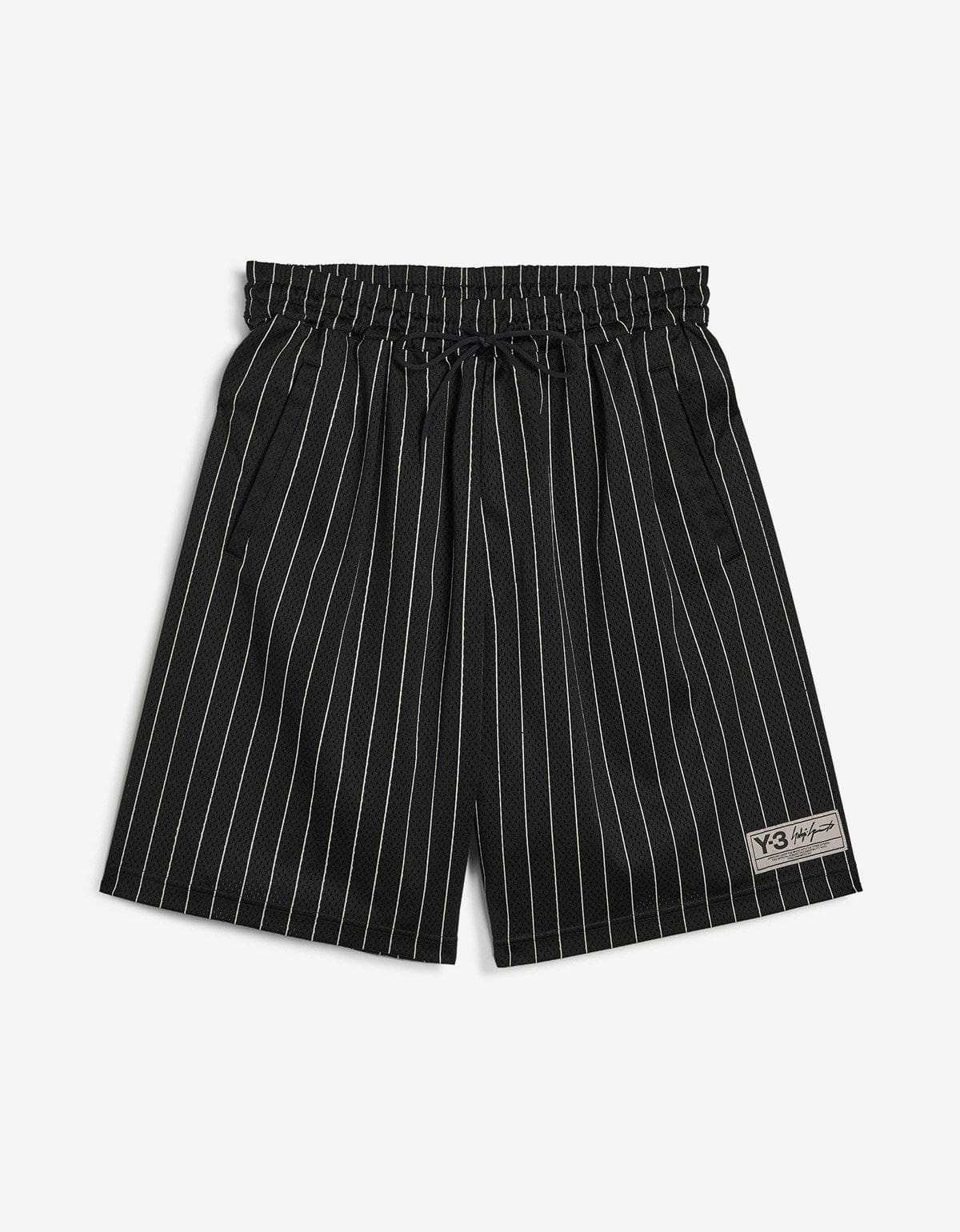 Y-3 Black Mesh Pinstripe Shorts – Zoo Fashions