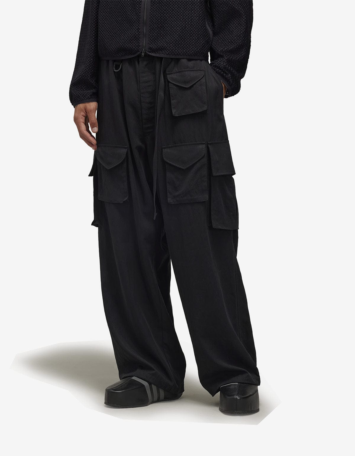 Y-3 Black Refined Wool Cargo Tracksuit Bottoms IW7453