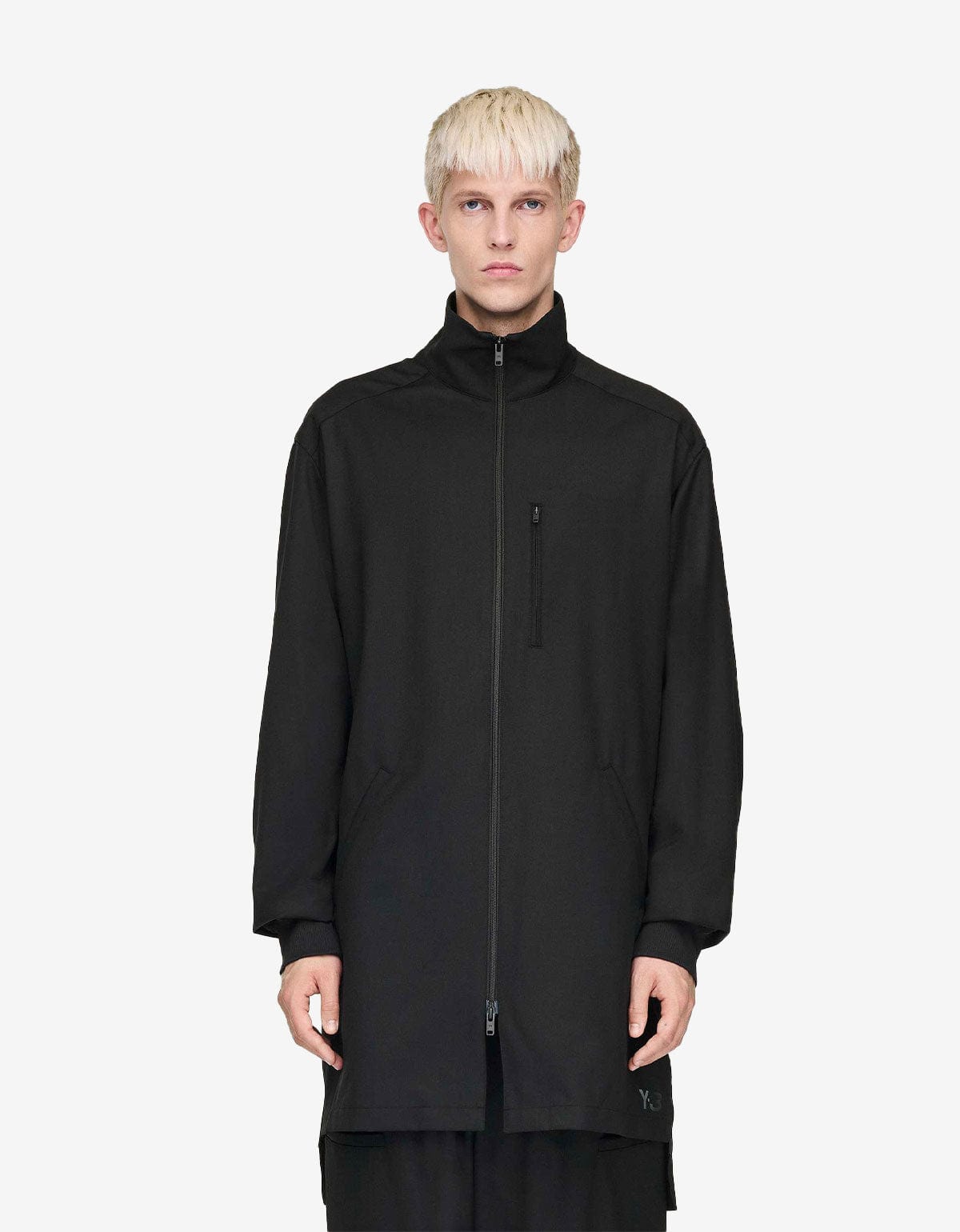 Y-3 Black Refined Wool Track Top 3-Stripes JX7277