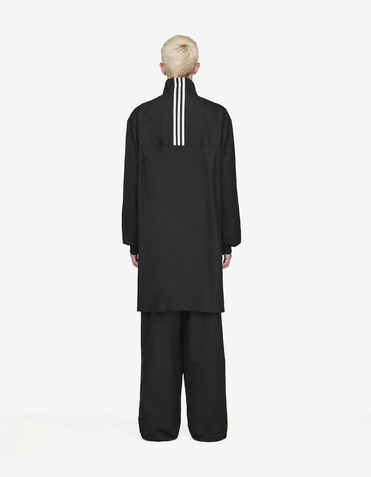 Y-3 Black Refined Wool Track Top 3-Stripes – mens designer fashion