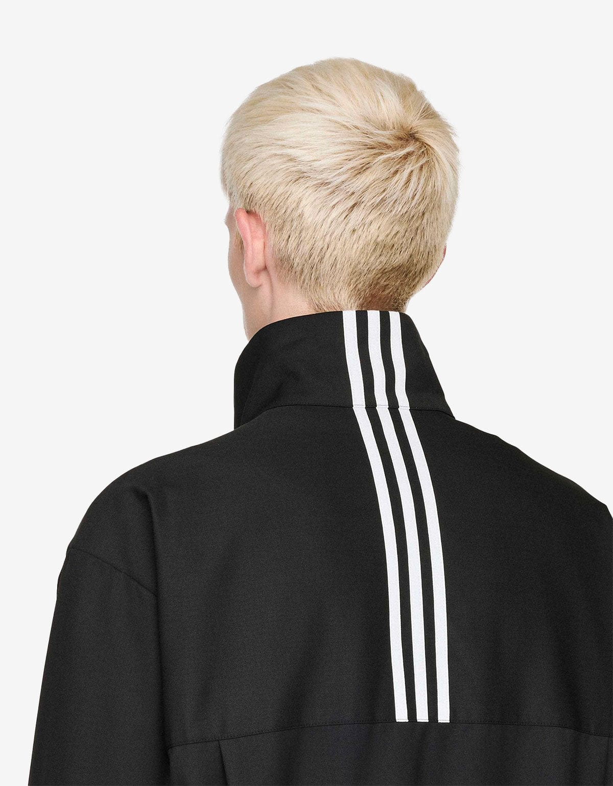 Y-3 Black Refined Wool Track Top 3-Stripes – mens designer fashion