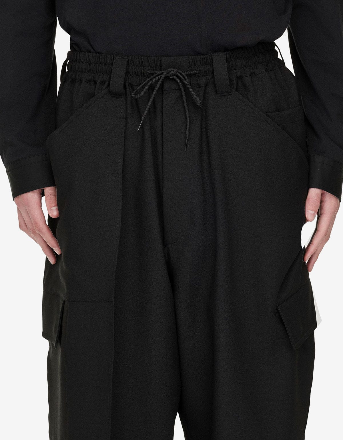 Y-3 Black Sport Uniform Cuffed Cargo Trousers JX7293