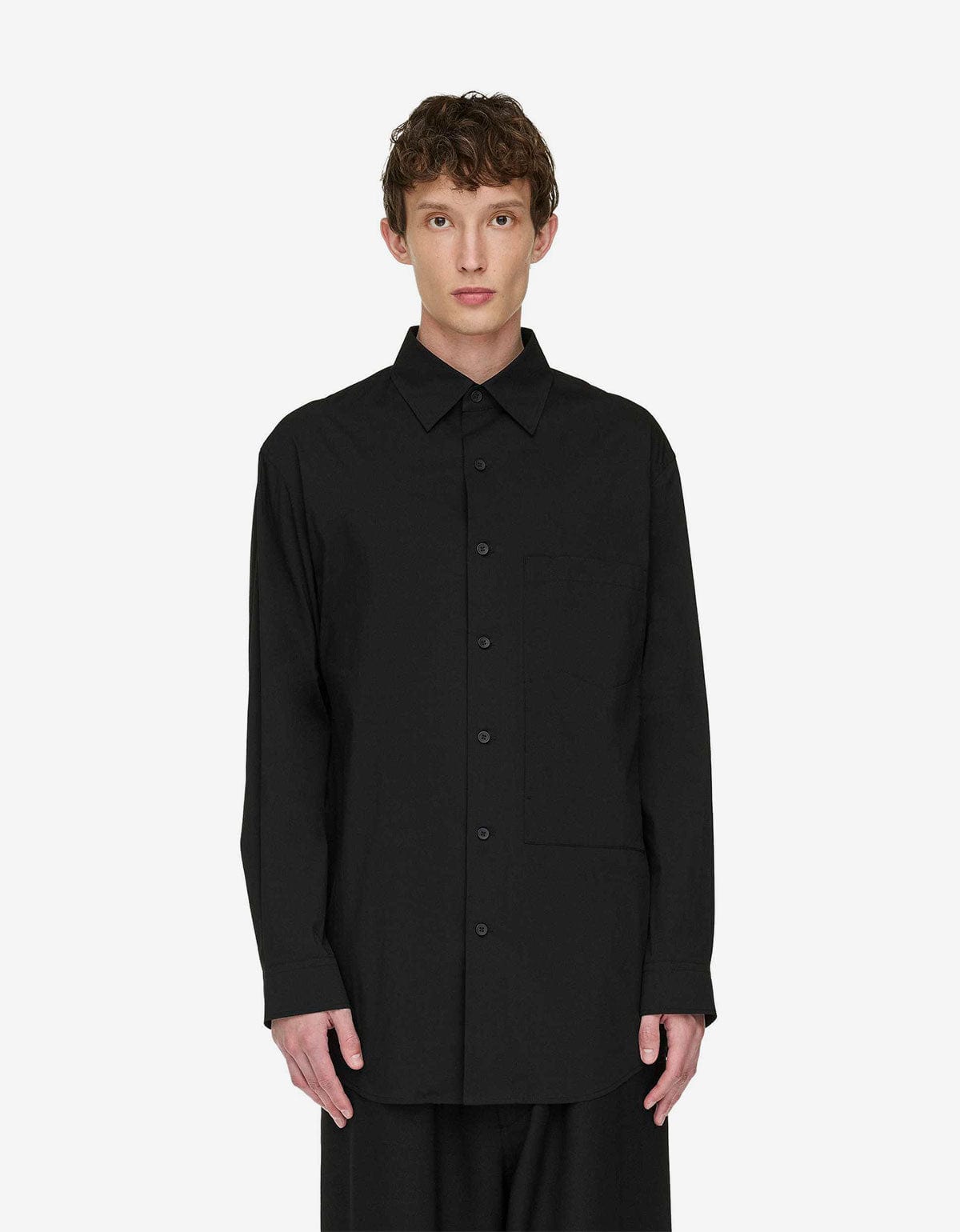 Y-3 Black Sporty Cotton Shirt – mens designer fashion London – Zoo