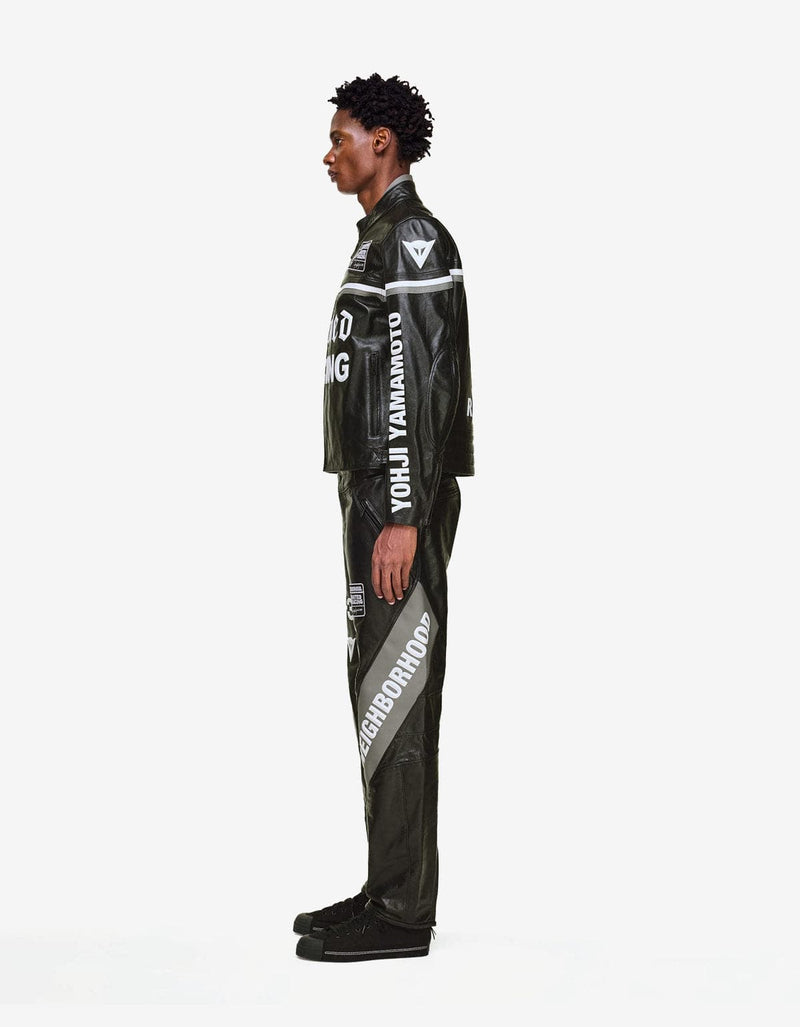 Y-3 Neighborhood Black Leather Racer Jacket KR1364