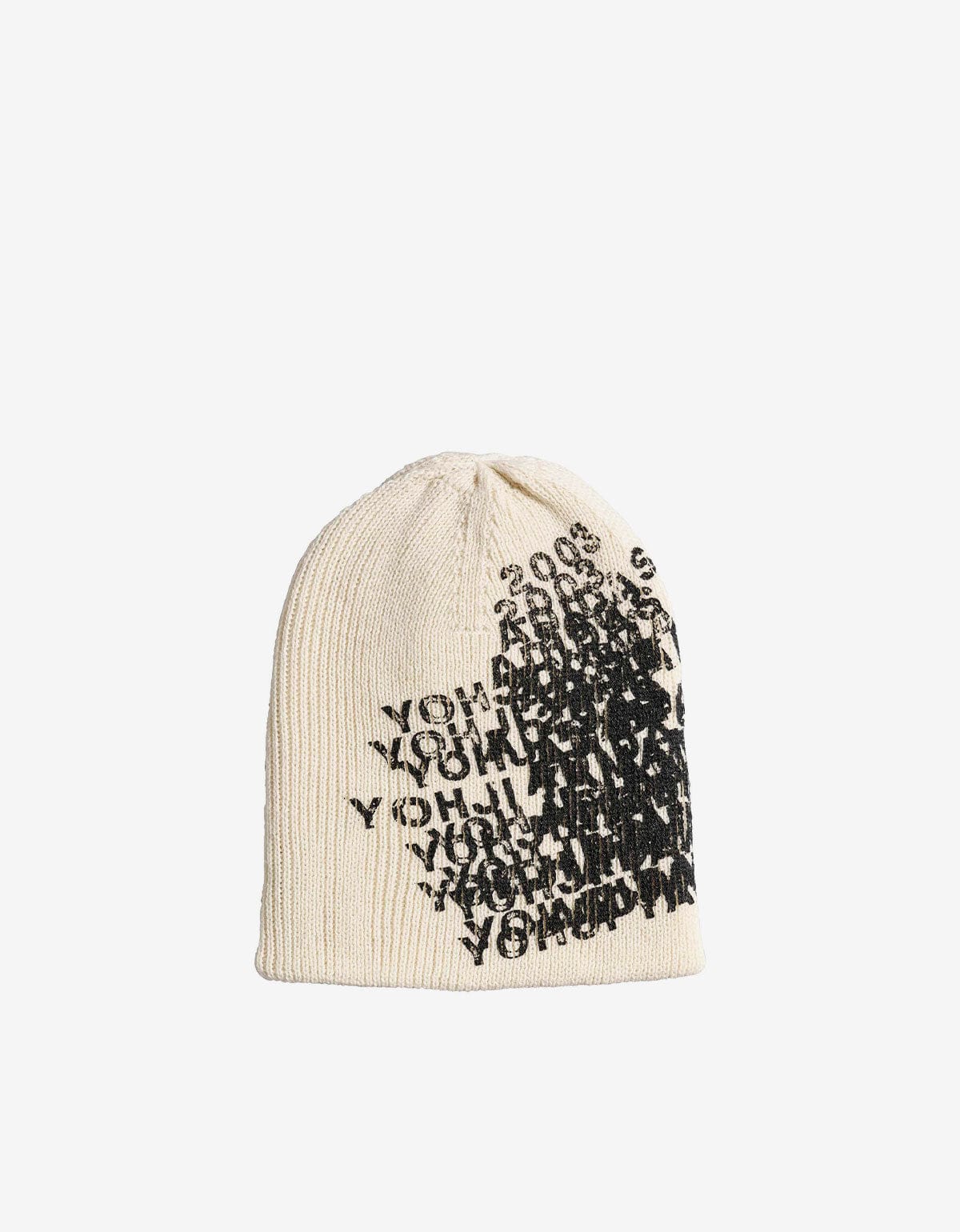 Y-3 White Graphic Beanie Hat – mens designer fashion London – Zoo