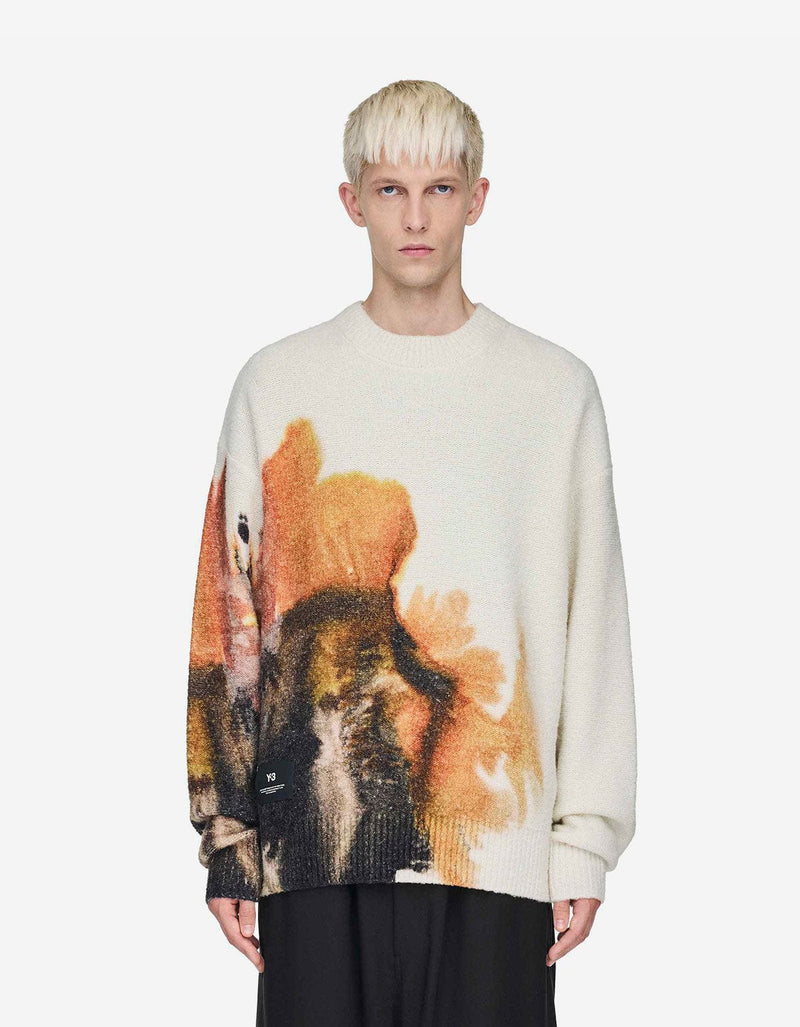 Y-3 White Graphic Sweater JX7332
