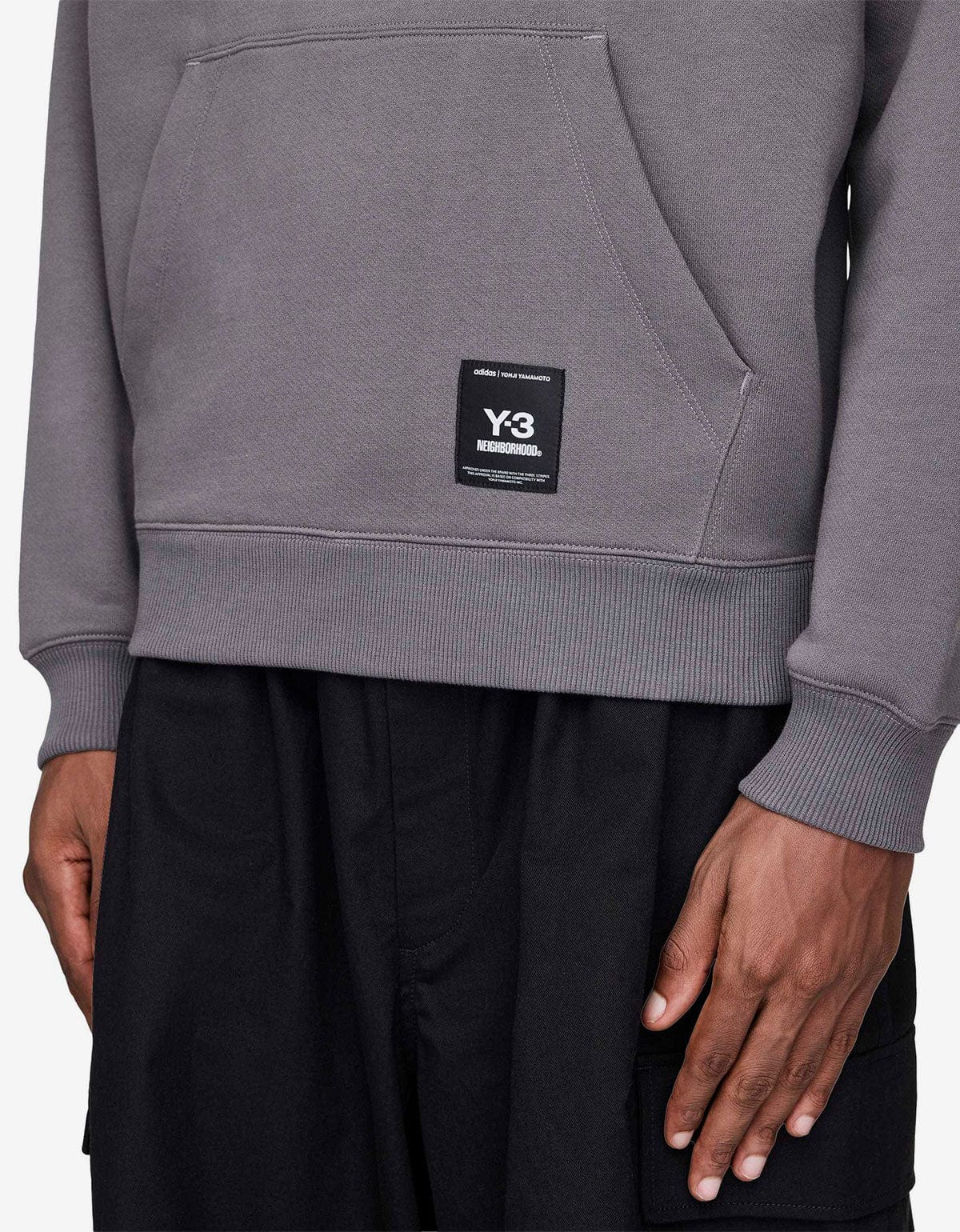 Y-3 Neighborhood Grey Graphic Hoodie – mens designer fashion