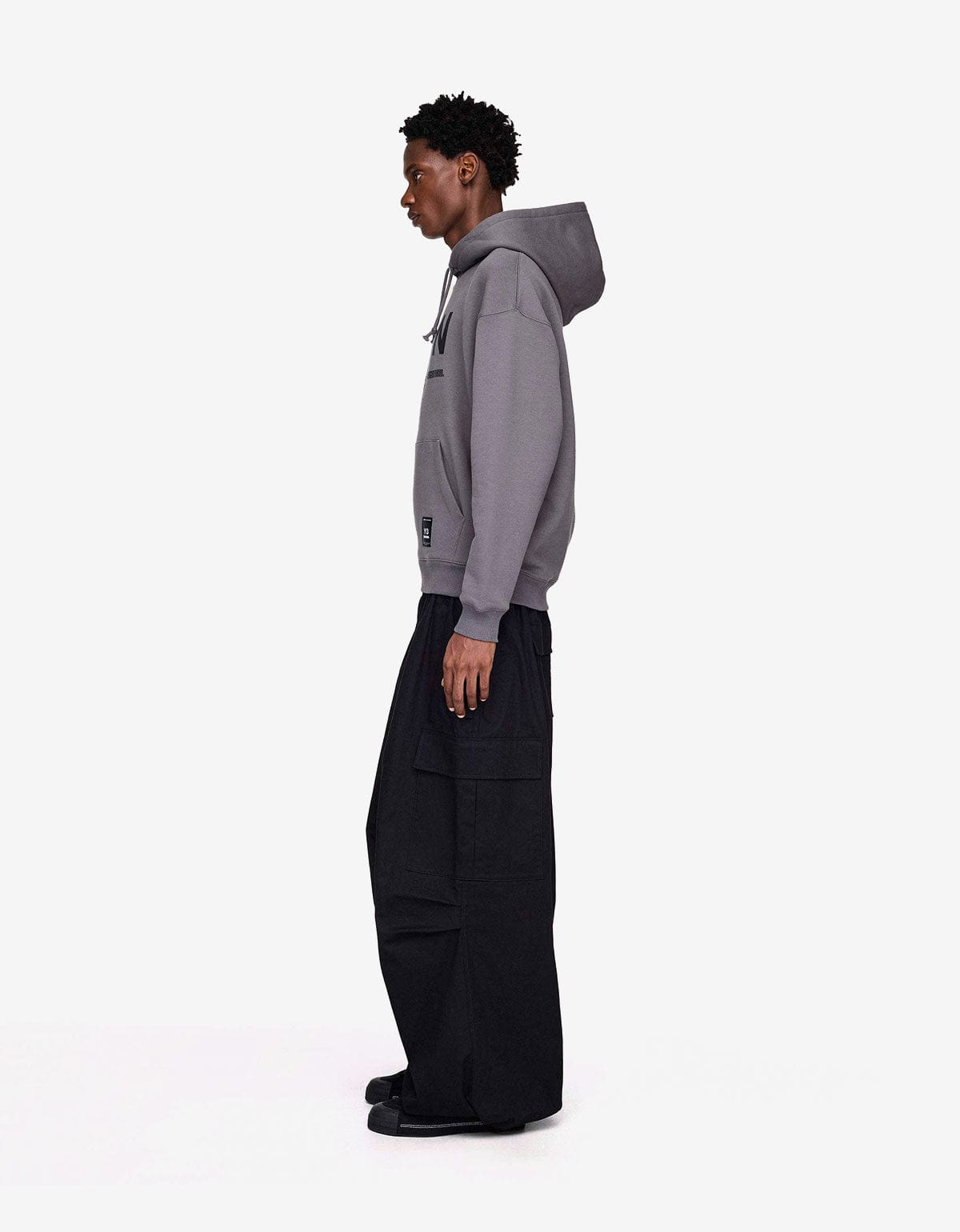 Y-3 Neighborhood Grey Graphic Hoodie – mens designer fashion