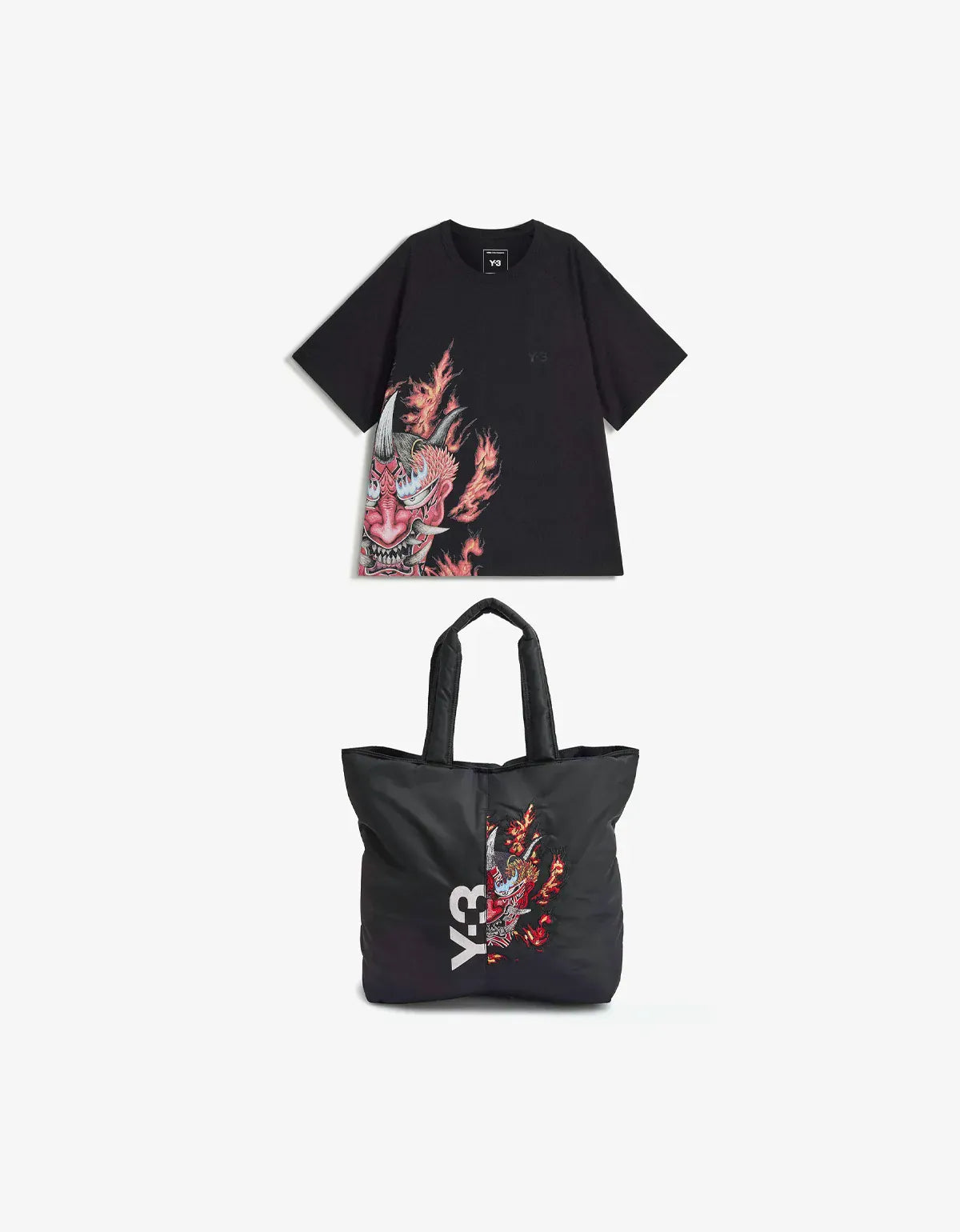 Y-3 Black Graphic Short Sleeve T-Shirt & Tote Bag