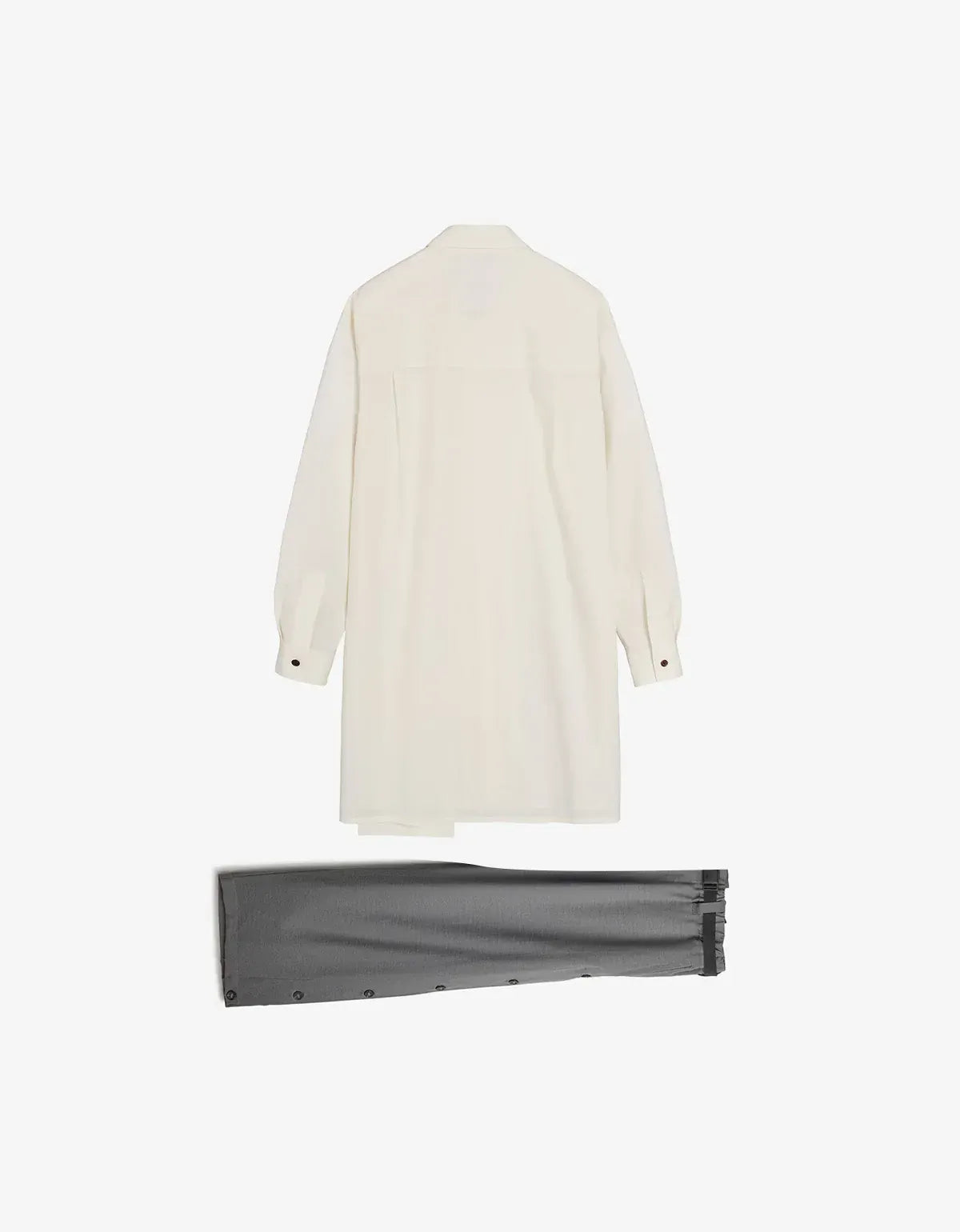 Y-3 White Adaptive Cotton Shirt & Grey Sport Uniform Trousers